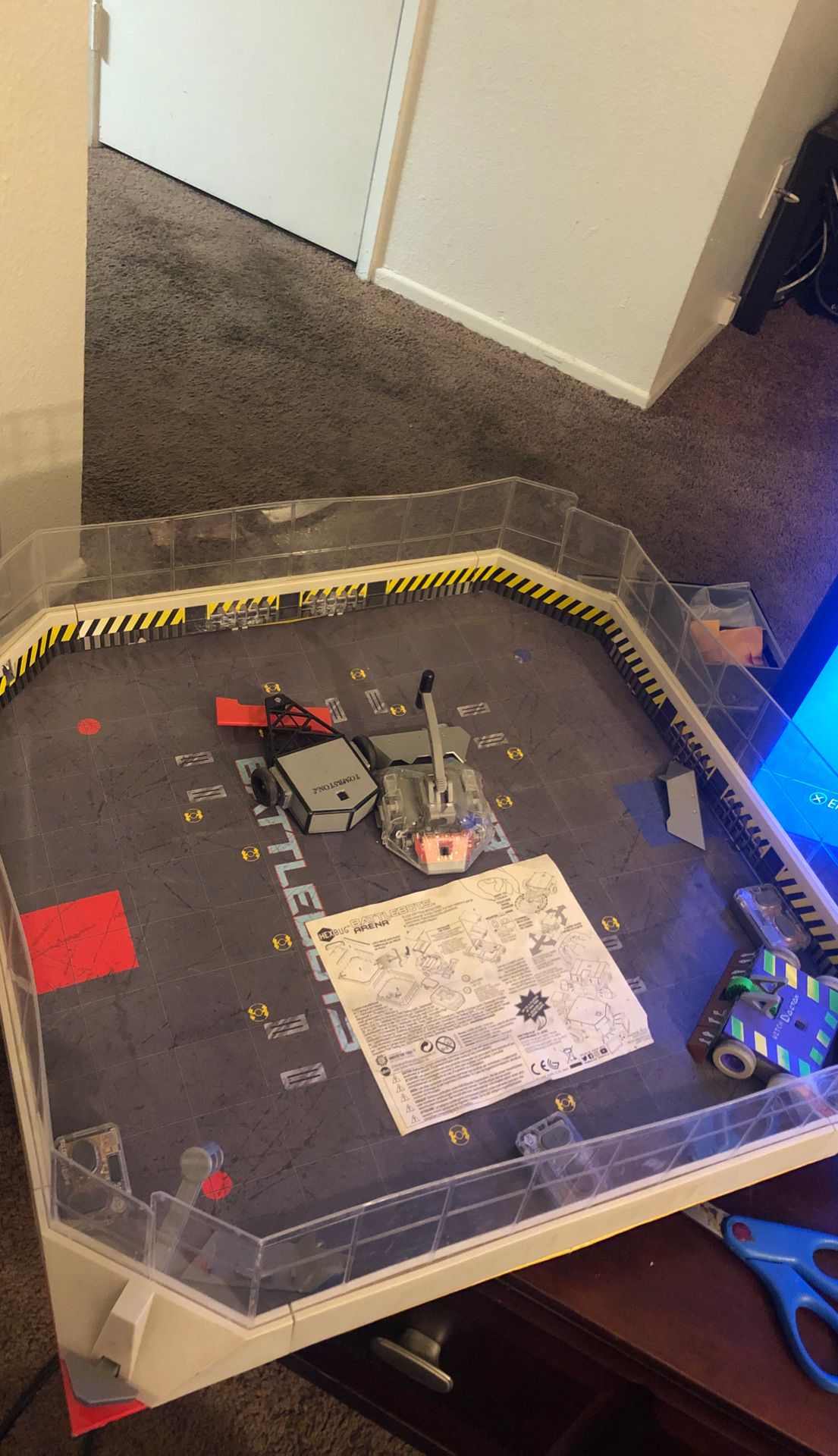 Battle bots arena board with 3 bits and remotes