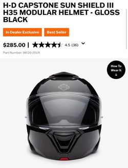 H-D CAPSTONE SUN SHIELD III H35 MODULAR HELMET - GLOSS BLACK