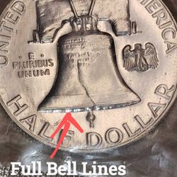 1963 Half Dollar With Full Bell Lines (FBL) & 1963 Roosevelt Dime