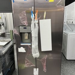 New GE Side By Side Refrigerator 36” Wide Stainless Steel