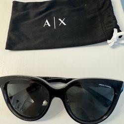 Armani Exchange Black Cat-Eye Sunglasses With Dark Lenses