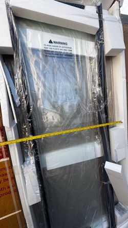 Pivot clear glass shower door.
