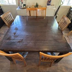 Solid Wood Dining Table With Chairs
