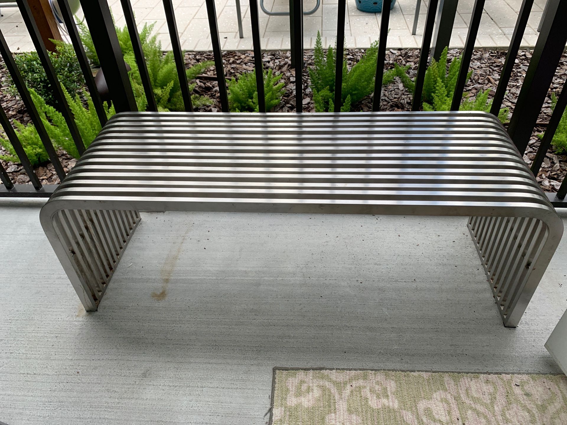 Stainless steel HEAVY DUTY bench / guest luggage rack