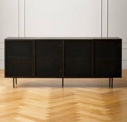 CB2 Trace 71" Black Wire Mesh Credenza