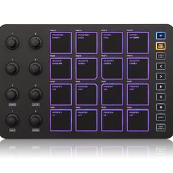 M-WAVE Wireless MIDI Controller Pads, Bluetooth Portable USB MIDI Controller with 16 MPC