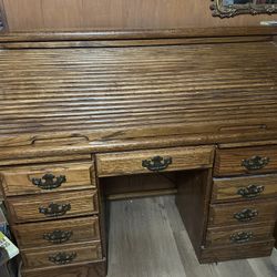 Oak Roll Top Desk