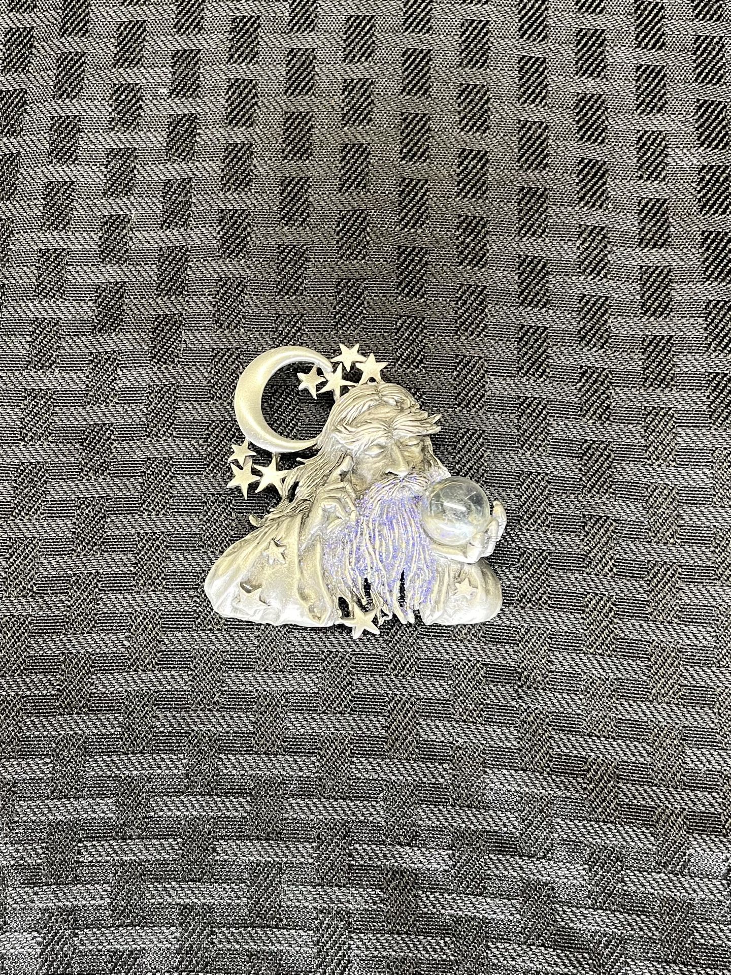 Vintage JJ Jonette Magical Wizard with Crystal Ball Brooch/Pin (Purple Beard)