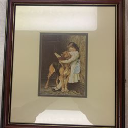 Vintage 1970’s Or 1980’s Framed  CHARLES BURTON BARBER NAUGHTY BOY Print