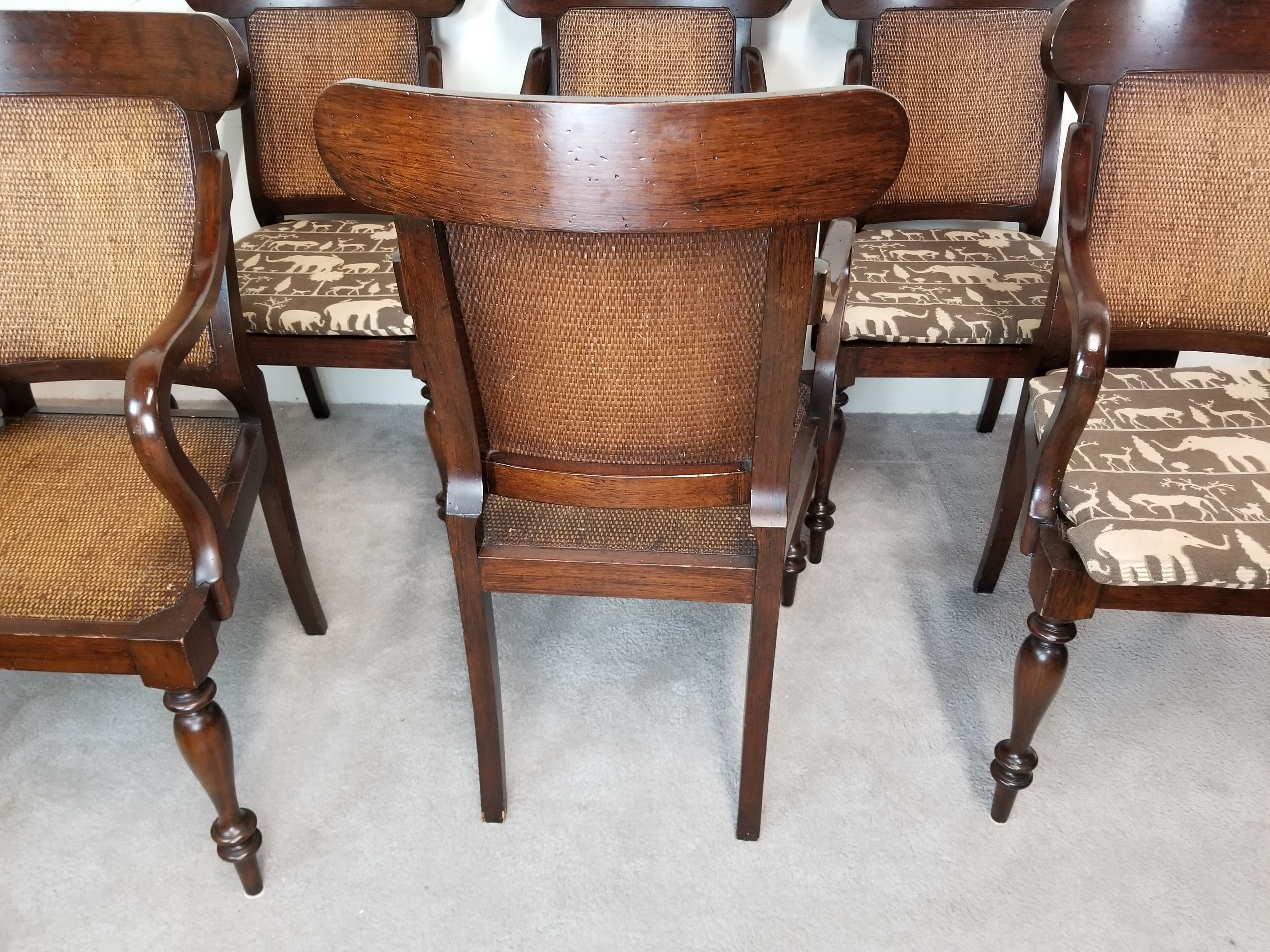 Set of (4 available) BLOOMINGDALES Italian Cane Back Tropical