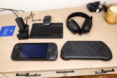 Rog Ally X with many accessories