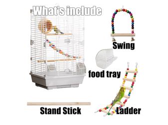 Bird Cage – White Parrot/Budgie Cage with Accessories – Brand New