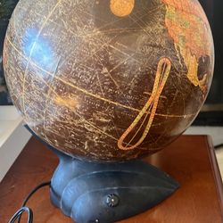 Vintage Early Illuminated World Globe 