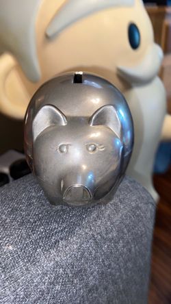 Silver Metal Piggy Bank