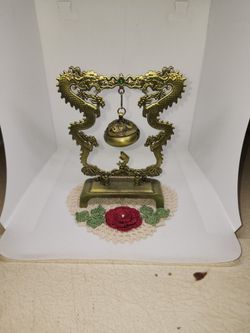 This Item Is A Decorative Incense Burner, Featuring A Dual Dragon Frame & A Hanging Cencer.