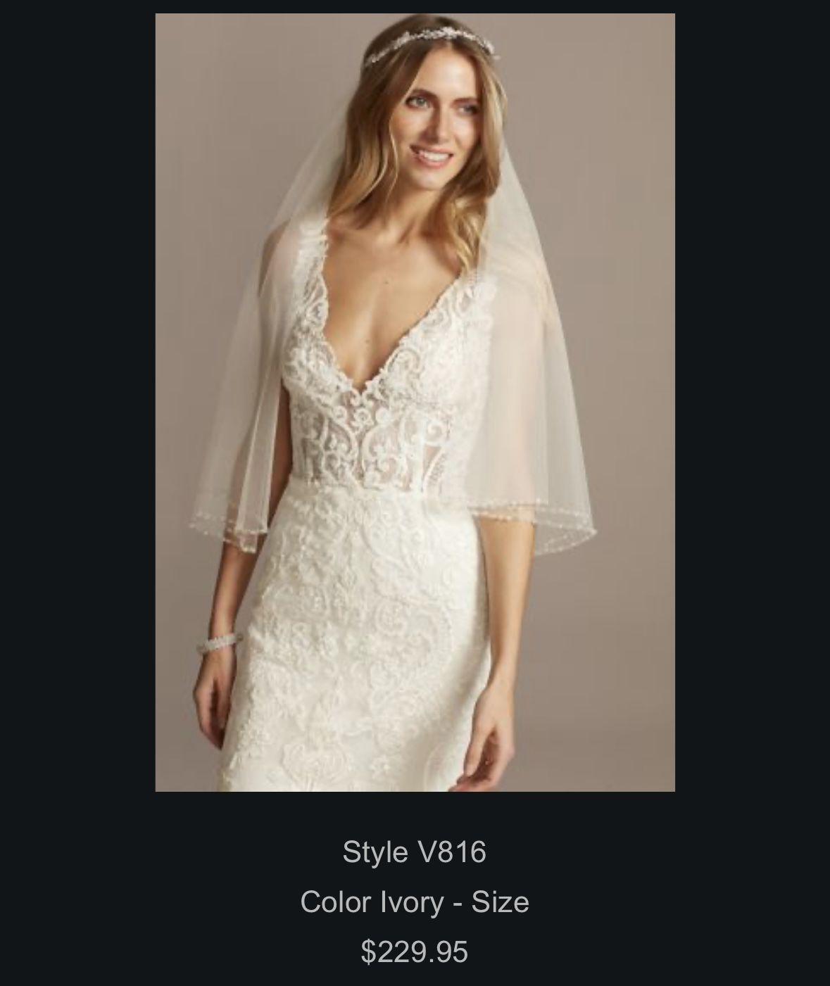 David’s Bridal Veil Brand New Never Worn 