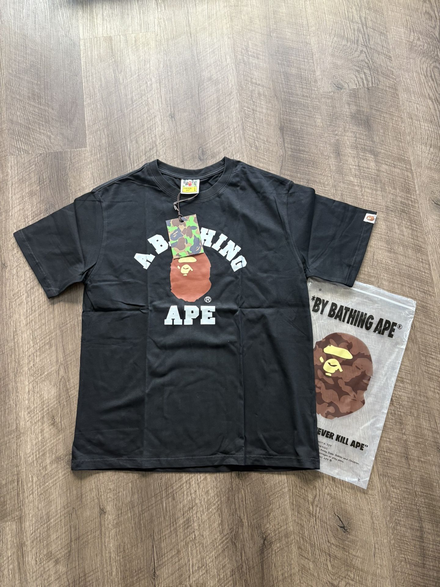 BAPE College Tee By A Bathing Ape Black, Large