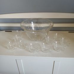 GRAPE PATTERN PUNCH BOWL SET