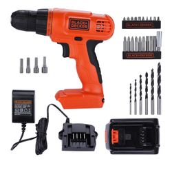 BLACK+DECKER 20V MAX POWERECONNECT Cordless Drill/Driver + 30 Piece Bits and Drivers Kit (LD120VA)