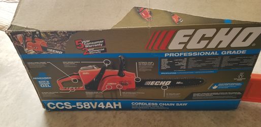 ECHO CCS-58V4AH 16" Bar 58 Volt 4.0'Ah Lithium-Ion Cordless Chainsaw