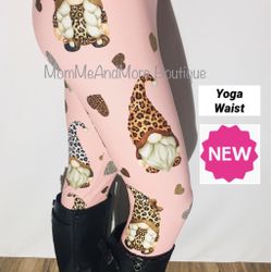 NEW Womens Cheetah Gnome Leggings Soft As Lularoe OS/TC