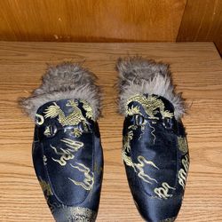Exotic Fur Slip Ons 