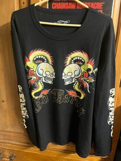 Ed Hardy Black Long Sleeve Thermal Shirt