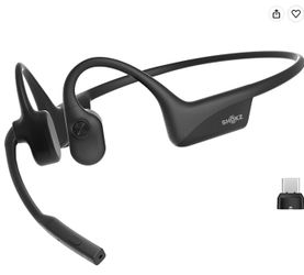 SHOKZ OpenComm2 UC Open-Ear Headset, USB-C Dongle, Bone ConductionNoise-Canceling Mic