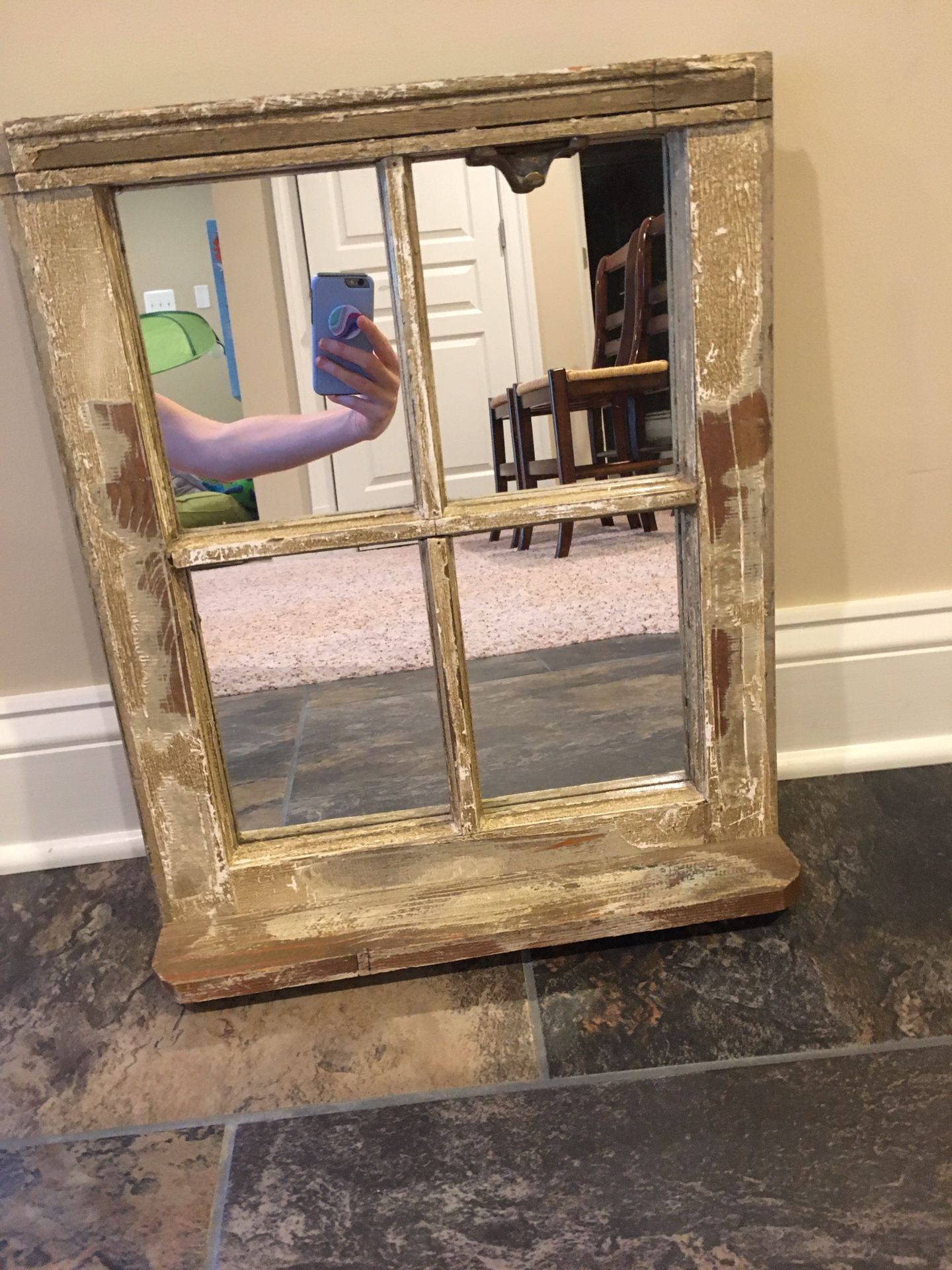 Window Pane Framed Mirror