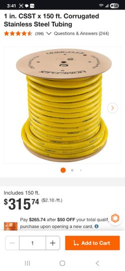 HOME-FLEX
1 in. CSST x 150 ft. Corrugated Stainless Steel