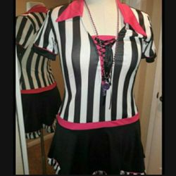Referee Costume Size L (10-12) Whistle Included