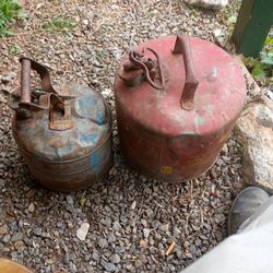 Vintage metal gas cans