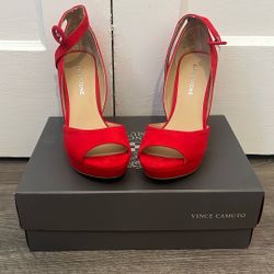 Red Chunky Heel Shoe 