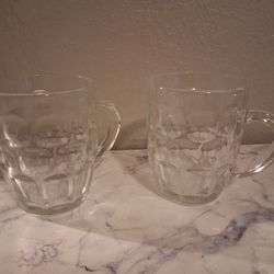 3 Small Beer Mugs From Arcoroc France