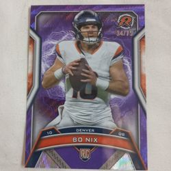 Bo Nix 2024 Topps Resurgence Football Purple Surge Rookie 34/75 