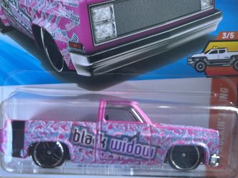 Hot Wheels 83 Chevy Silverado pink black widow