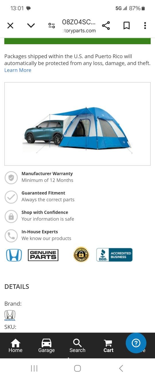 Honda PASSPORT Tent