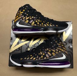 Nike Air Lebron 17 Lakers Men’s size 12 Basketball shoes Rare NEW!