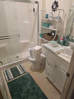 Bathroom Set Essential Everything in the picture rack too First come get it