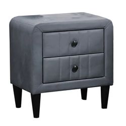 2 Drawers Fabric Nightstand 