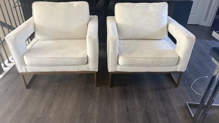 Set of White Accent Chairs