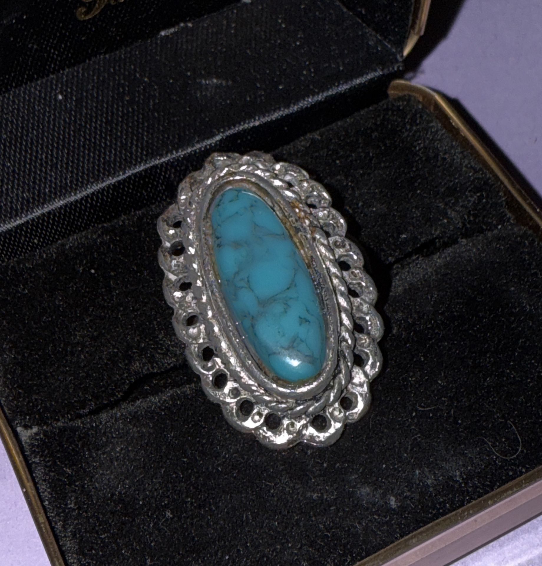 Turquoise And Silver Ring Size 5.5