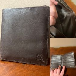 Vintage Christian Dior Bi Fold Brown Leather Wallet