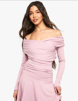 Boohoo off shoulder dress