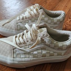 Vans Leather Blanc To Blanc Women's 8.5/ Mens 7