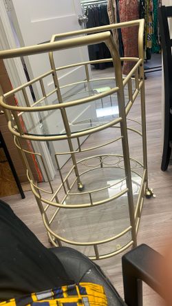Golden Metal Bar With Wine Holders 