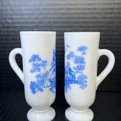 Set of 2 Avon Demitasse Cup Vintage Milk Glass 1970's