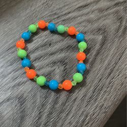 Orange blue and green bracelet extra stretchy