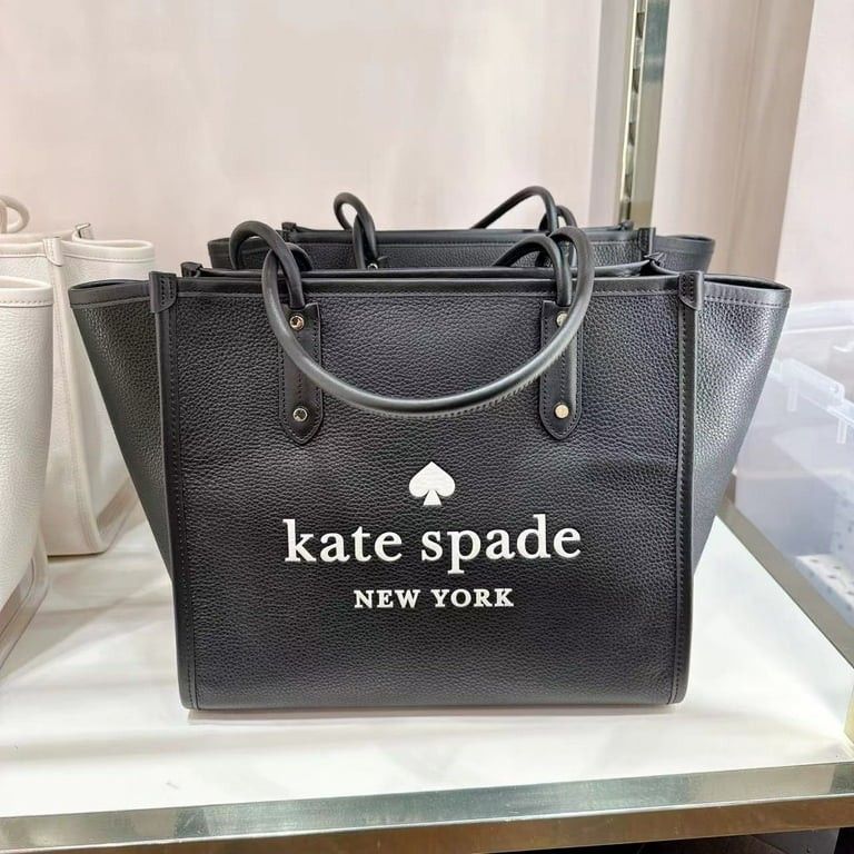 WEEKEND SALE ONLY🎉‼️Kate Spade New York Ella Embossed Logo Pebbled Leather Large Black Tote