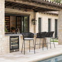 Freycinet Black Outdoor Barstool (Set of 2)